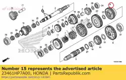 Here you can order the gear, countershaft third(37t) from Honda, with part number 23461HP7A00: