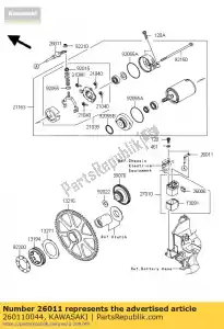 Kawasaki 260110044 wire-lead,starter motor - Bottom side