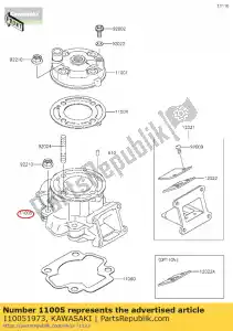 Kawasaki 110051973 cilindermotor - Onderkant