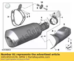 Here you can order the rear muffler, chrome-plated from BMW, with part number 18518531078: