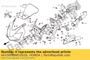 Honda 64100MBWD20ZA set calandra, superiore (wl) * tip - Il fondo