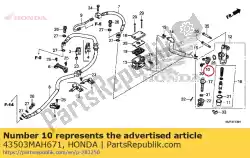 Aqui você pode pedir o conector, rr. Cilindro mestre de freio em Honda , com o número da peça 43503MAH671: