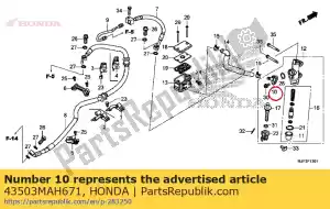 honda 43503MAH671 conector, rr. cilindro mestre de freio - Lado inferior