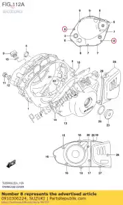 suzuki 0910306224 tornillo, mag cov, l4 - Lado inferior