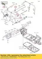 130CA1014, Kawasaki, 01 flangiato a bullone,10x14 kawasaki  820 1000 2017 2018 2019 2020 2021, Nuovo