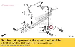 Here you can order the nut, hex., 6mm from Honda, with part number 94001060700S:
