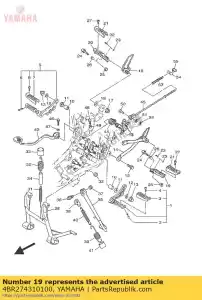 yamaha 4BR274310100 apoio para os pés, parte traseira 1 - Lado inferior