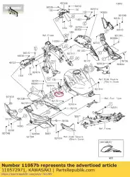 Aquí puede pedir 01 soporte, cubierta, interior, izda. De Kawasaki , con el número de pieza 110572971: