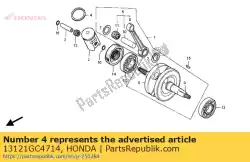 Ici, vous pouvez commander le segment, piston (riken) auprès de Honda , avec le numéro de pièce 13121GC4714: