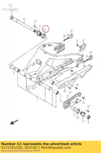 Suzuki 6121341G00 moer, rr swgarm p - Onderkant