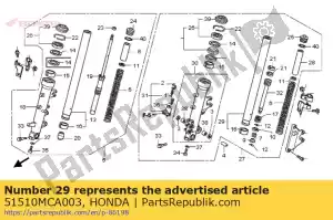 Honda 51510MCA003 pipe comp., l. fr. fork - Bottom side