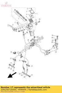 yamaha 2DR258720000 hose, brake 1 - Bottom side