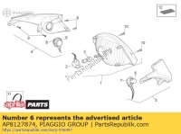 AP8127874, Aprilia, Oprawka lampy rh, Nowy