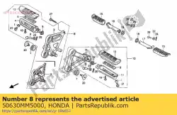 Aquí puede pedir suspensión del reposapiés de Honda , con el número de pieza 50630MM5000: