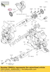 Here you can order the gear-spur,o/p idler,26t kx450d from Kawasaki, with part number 590510045: