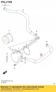suzuki 1646108J00 slang, oliekoeler - Onderkant