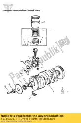 drijfstangbout m8 x 0,75 x 42 van Triumph, met onderdeel nummer T1110301, bestel je hier online: