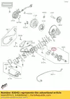 92043Y015, Kawasaki, pin, clavija, 4x65 kvf300ccf kawasaki  brute force j kvf 90 300 700 2012 2013 2015 2016 2017 2018 2019 2020 2021, Nuevo