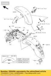 Ici, vous pouvez commander le fender-comp-front, p. M. Gr vn170 auprès de Kawasaki , avec le numéro de pièce 35040001710H: