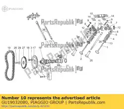 Ici, vous pouvez commander le arbre de culbuteur auprès de Piaggio Group , avec le numéro de pièce GU19032080: