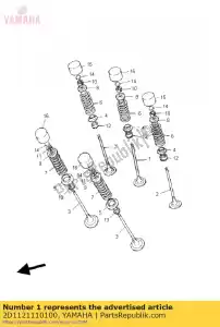 yamaha 2D1121110100 klep, inlaat - Onderkant