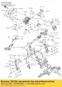 Kawasaki 391561969 pad,cowling,upp,lh - Bottom side