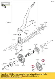 kawasaki 480J1900 circlip, 19 mm g - Lado inferior