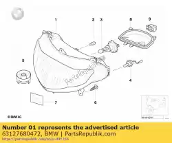 Ici, vous pouvez commander le phare - lv / lht auprès de BMW , avec le numéro de pièce 63127680472: