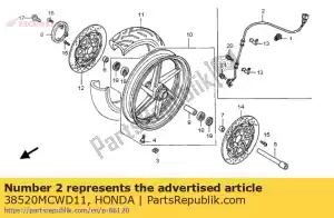 Honda 38520MCWD11 sensor, fr. wheel speed - Bottom side