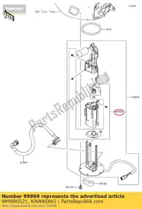 Kawasaki 999990521 kit, filtro de combustible - Lado inferior