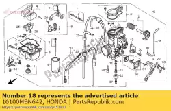 Aquí puede pedir conjunto de carburador. (pe78c b de Honda , con el número de pieza 16100MBN642: