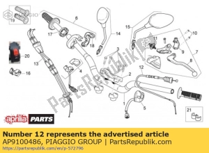 aprilia AP9100486 skrzynia biegów sterowania sprz?g?em - Górna strona