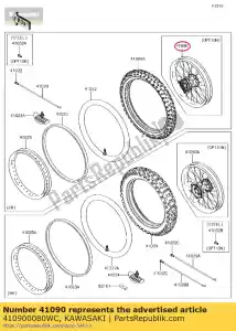 Kawasaki 410900080WC ruota, fr, 1.60x21, al nipp - Il fondo