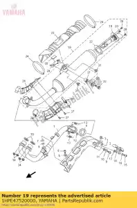yamaha 1HPE47520000 tuyau, sortie - La partie au fond