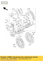 Here you can order the pad-assy-brake from Kawasaki, with part number 430821181: