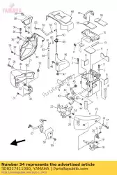 deksel, zijkant 4 van Yamaha, met onderdeel nummer 3D8217411000, bestel je hier online: