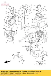 yamaha 3D8217411000 deksel, zijkant 4 - Onderkant