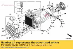 Aqui você pode pedir o mangueira b, água em Honda , com o número da peça 19502KZR600: