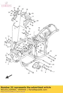 yamaha 901051204400 bolt, flange - Bottom side