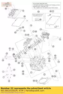 ktm 6913602010024 frente da cabeça do cilindro - Lado inferior