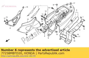 honda 77258MBTD20 piastra, l. protezione dal calore - Il fondo