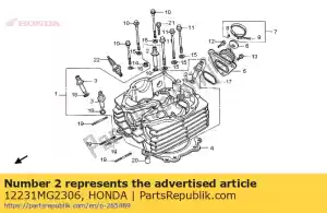 Honda 12231MG2306 guia, válvula de entrada (os) - Lado inferior