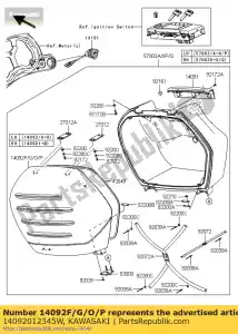 kawasaki 14092012345W capa, bolsa lateral, rh, w.gray zg140 - Lado inferior