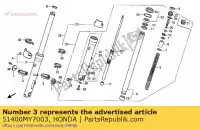 51400MY7003, Honda, fourche assy, ??r avant honda vfr  f r vfr750f 750 , Nouveau