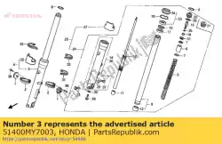 vork, r voorkant van Honda, met onderdeel nummer 51400MY7003, bestel je hier online:
