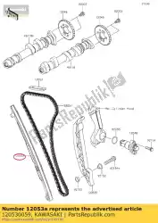 Here you can order the guide-chain,fr from Kawasaki, with part number 120530059: