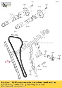 Kawasaki 120530059 guide-chain,fr - Bottom side