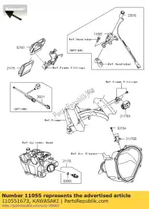 Kawasaki 110551673 wspornik, lampka ostrzegawcza fi - Dół