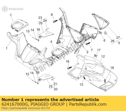 Aprilia 624167000G, Cubierta frontal del manillar, OEM: Aprilia 624167000G