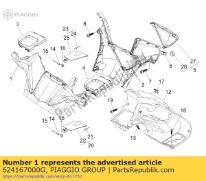 aprilia 624167000G handlebar front cover - Bottom side